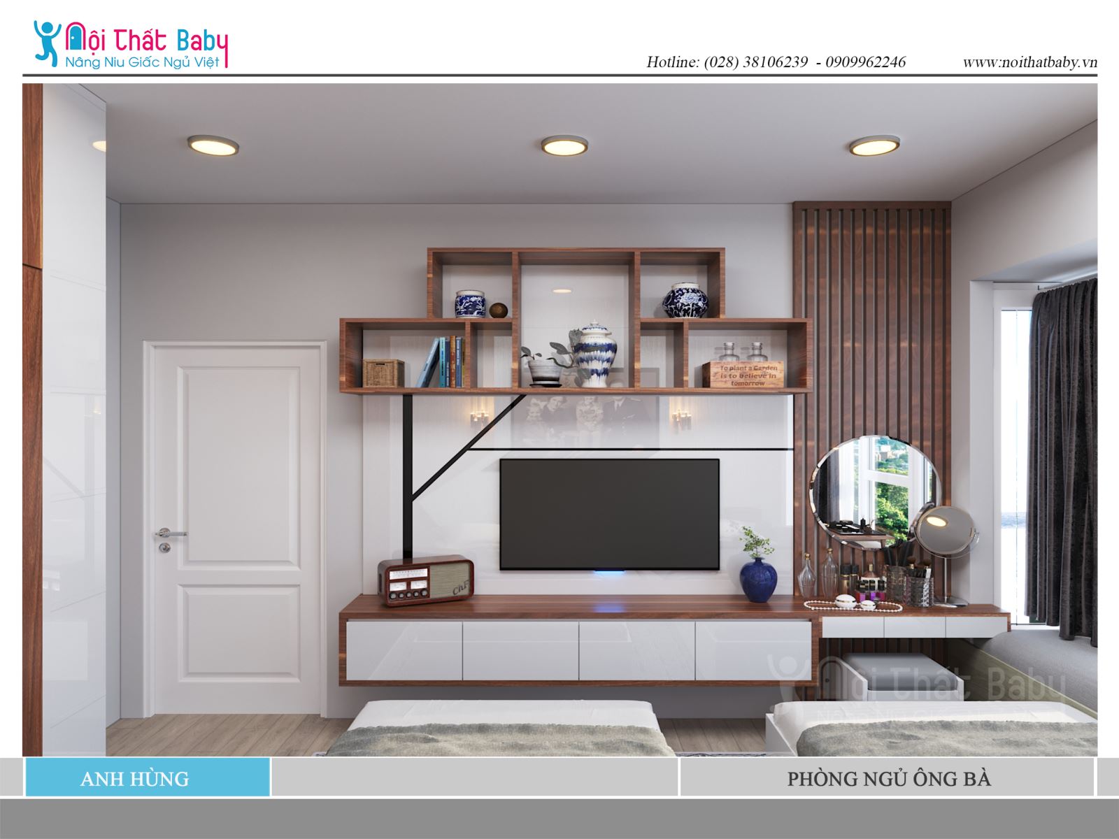 Phòng ngủ ông bà thiết kế đẹp hiện đại